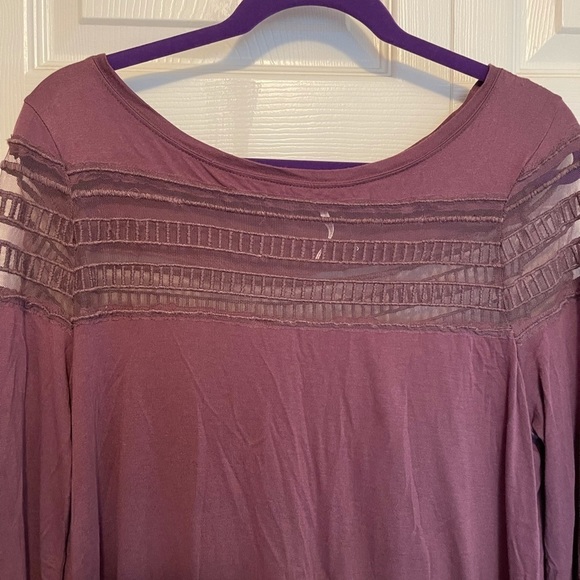 LUCKY BRAND DARK ROSE LONG SLEEVE BLOUSE - Picture 2 of 6